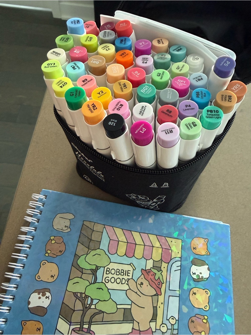 Ohuhu Colorful Dual-Tip Marker Set with Carry Case + FREE COLORING BOOK